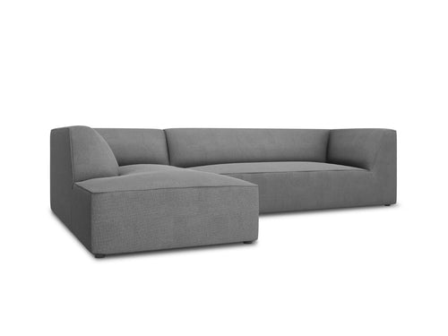 Micadoni linker hoekbank Ruby 4-zits, structurele stof, grijs - 180x273x69cm