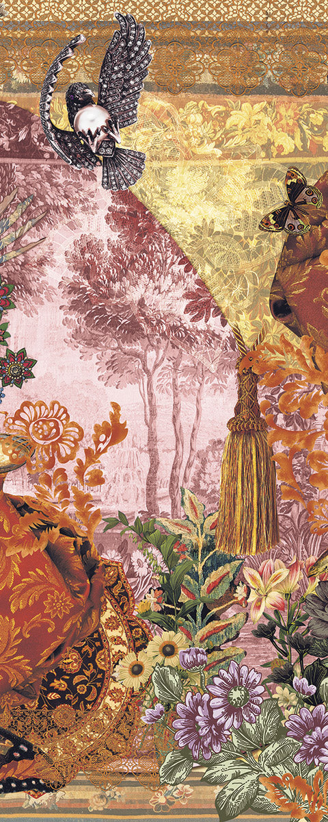 Sanders & Sanders fotobehang oosters panelen multicolor - 100 x 250 cm - 611931 - vtwonen shop