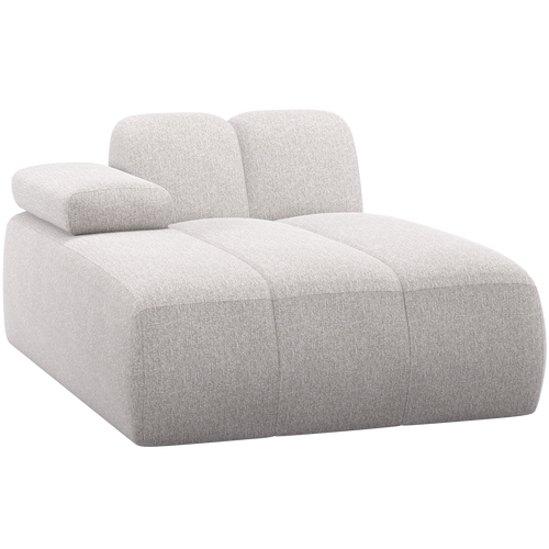 WOOOD chaise longue element bank links Mojo - Bouclé - Ecru Melange - 74x124x162