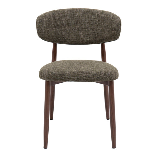 Giga Meubel Eetkamerstoel Alexia - Groen/Walnoot - Set van 2 - vtwonen shop