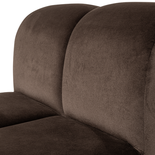 WOOOD eetbank 84 cm met rugleuning Mojo - Velvet - Bruin - 83x84x73