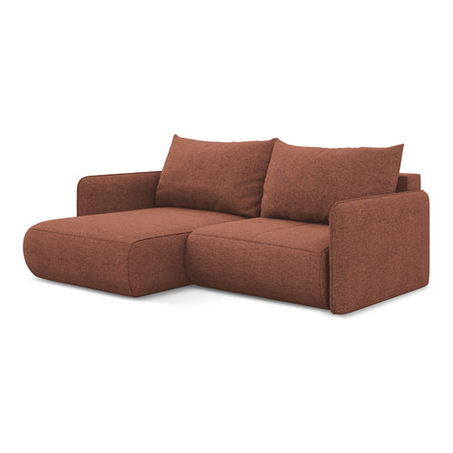 LaMiaSofa hoekbank links Palermo - chenille stof - gedempt roze - 207x148x86