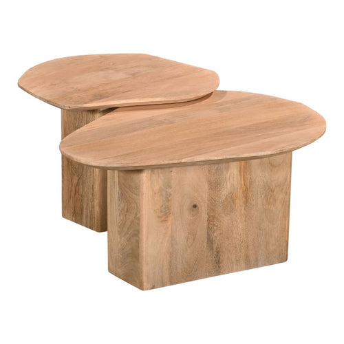 Giga Meubel Salontafel Jinte Organisch - Mangohout - Naturel - Set van 2 - vtwonen shop