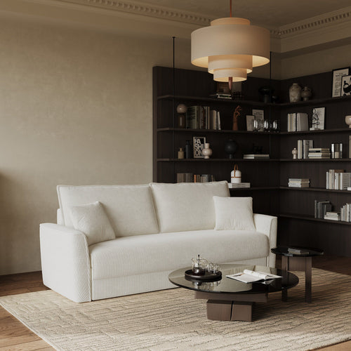 Sia Home - Rechte bank LUXO - Corduroy - Crème - 180cm