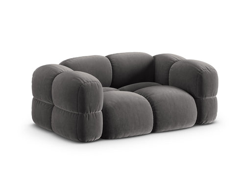 Cosmopolitan Design Bank Loretto 2-zits, flueel grijs - 100x180x68cm