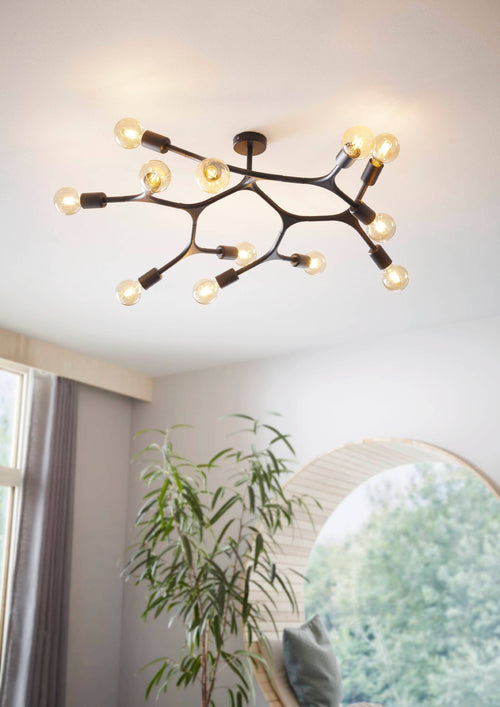 EGLO plafondlamp Bocadella 1 - e27 - ø 92 cm - zwart - vtwonen shop