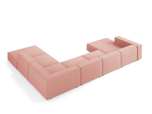 Cosmopolitan Design Panoramische hoekbank rechts Arendal 7-zits, chenille, roze - 262x364x70cm