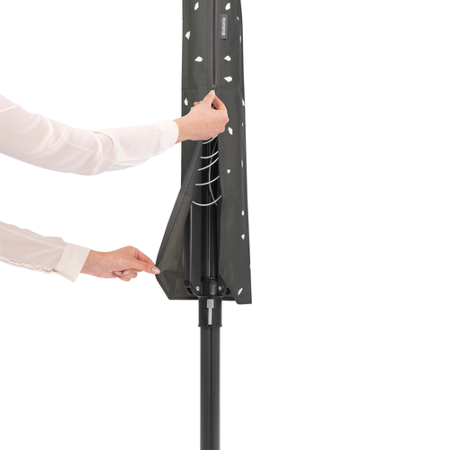 Brabantia Droogmolen Lift-O-Matic, 50 meter met metalen grondanker, doorsnede 45 mm - Anthracite