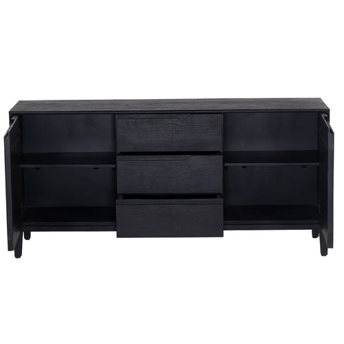 Giga Meubel Dressoir Jiro - Mangohout - Zwart - 150cm - vtwonen shop