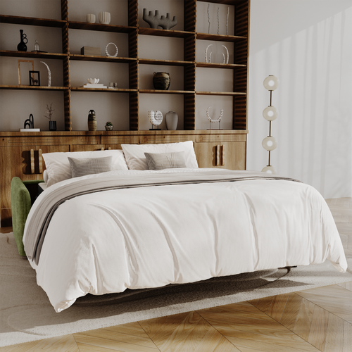 Premium Interiors - Express-slaapbank AVA - gewaafd fluweel vintage groen 198cm
