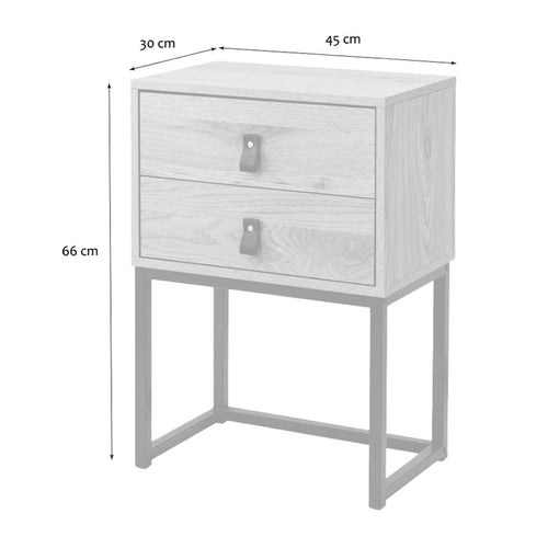 Calicosy - Nachtkastje met 2 lades JILL - 29x45x65.5 cm