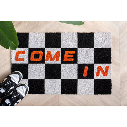 Present Time deurmat Doormat Come In - zwart - 80x50x1.5cm - vtwonen shop