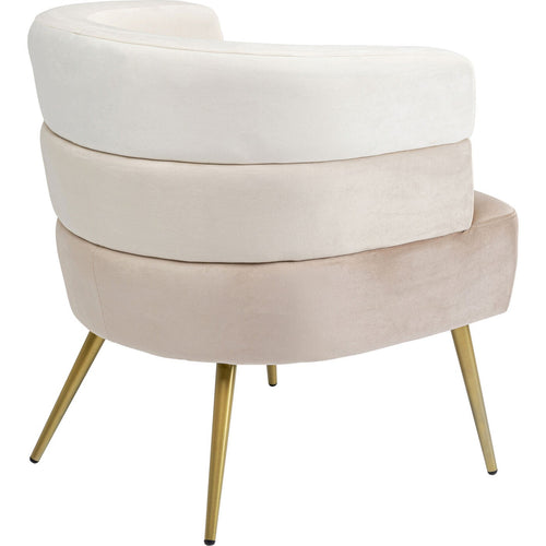 Kare Design Fauteuil Sandwich fluweel creme