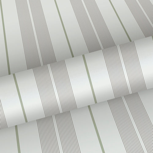 Sanders & Sanders behang strepen grijs en groen - 53 cm x 10.05 m - 640696