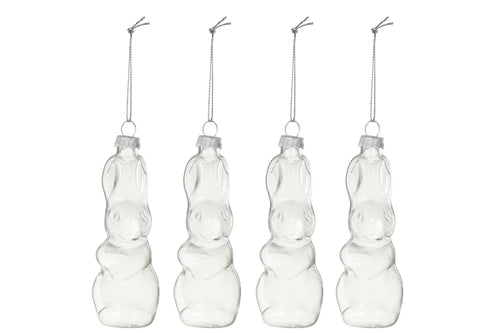 J-Line hanger Konijnen - glas - transparant - doos van 4 - vtwonen shop