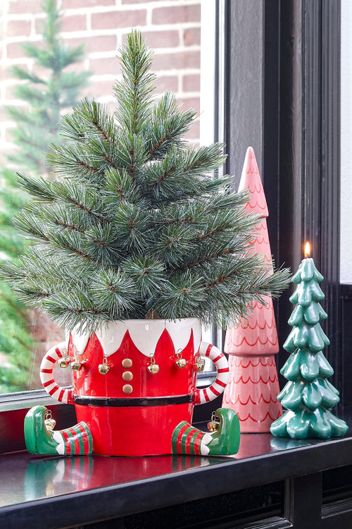 Mica Decorations Funny Bloempot - L29 x B18 x H17 cm - Dolomiet - Rood - vtwonen shop