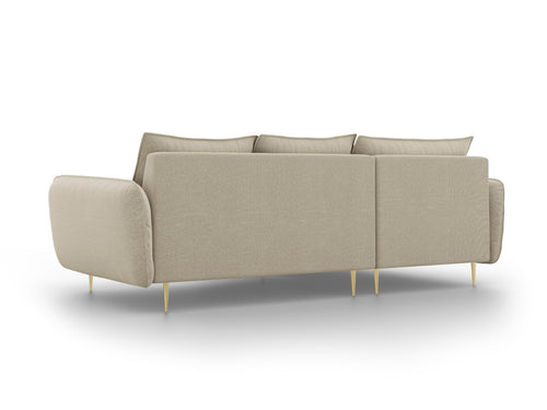 Cosmopolitan Design linker hoekbank Vienna 5-zits, structurele stof, beige - 170x255x95cm