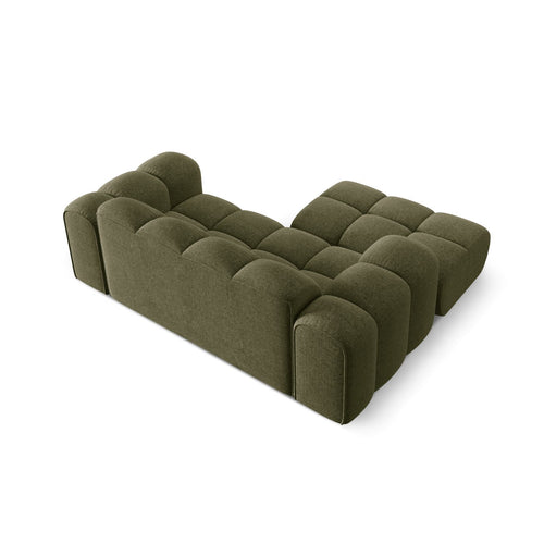 Cosmopolitan Design - Linker hoekbank Treno 2-zits, chenille groente - 164x180x70cm