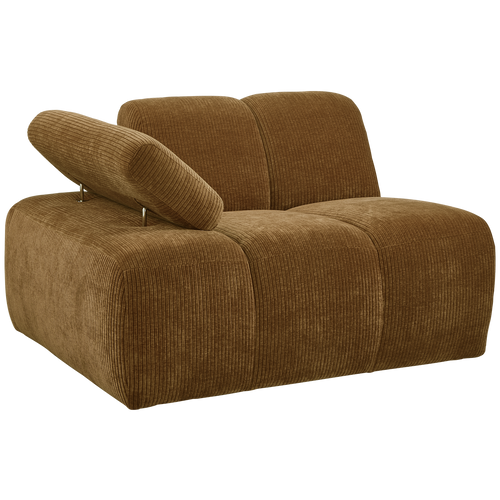 WOOOD 1-zits bank met arm links Mojo - Ribstof - Geel - 74x120x97 - vtwonen shop