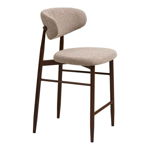 Nolon Jolien Barkruk 65 cm taupe mixed  - walnoten onderstel