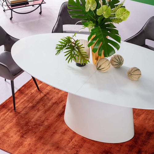Kare Design Uitschuifbare eettafel Benvenuto ovaal mat wit - vtwonen shop