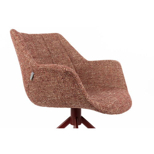 Zuiver Doulton Eetkamerstoelen met Armleuningen Terra/ Rood - Set van 2