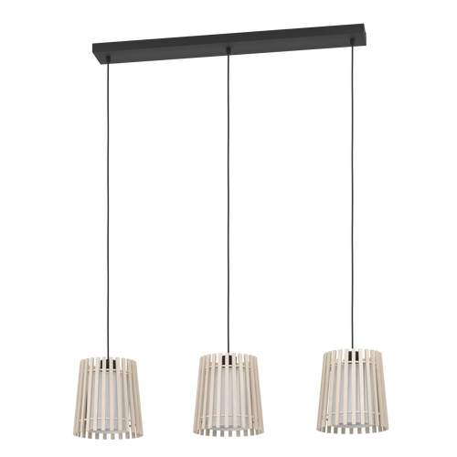 EGLO hanglamp Fattoria - e27 - 90 cm - zwart/bruin/wit - vtwonen shop