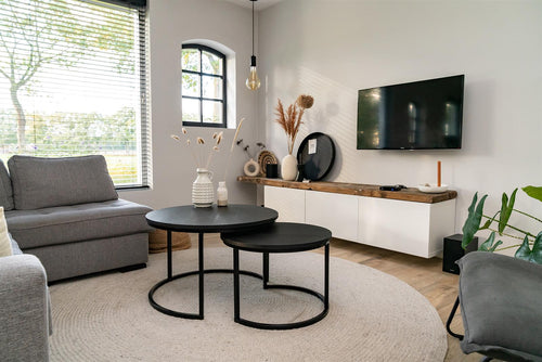 MaximaVida ronde set tafelbladen Chicago zwart - 58 cm en 45 cm - vtwonen shop