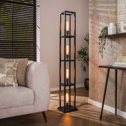 Hoyz Collection - Vloerlamp Quadra 4-lichts - Artic Zwart - vtwonen shop
