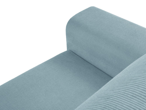 Cosmopolitan Design Converteerbare hoekbank rechts met opbergdoos Kyoto 4-zits, ribfluwelen, lichtblauw - 145x241x88cm