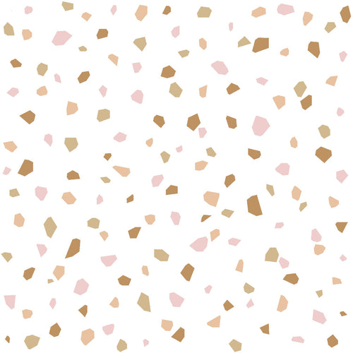 ESTAhome behang terrazzo zacht roze, warm oranje en beige - 53 cm x 10.05 m - 139198