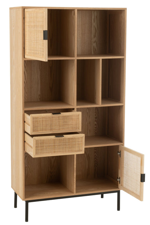J-Line kast Vakken - metaal - naturel/zwart
