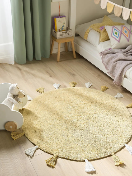 benuta wasbaar kindervloerkleed Malu - geel - ø 100 cm