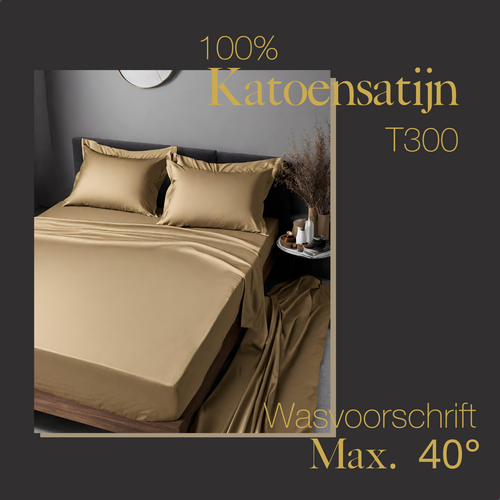 Ten Cate premium - hoeslaken - 160x200 - 100% katoen satijn - goud - vtwonen shop