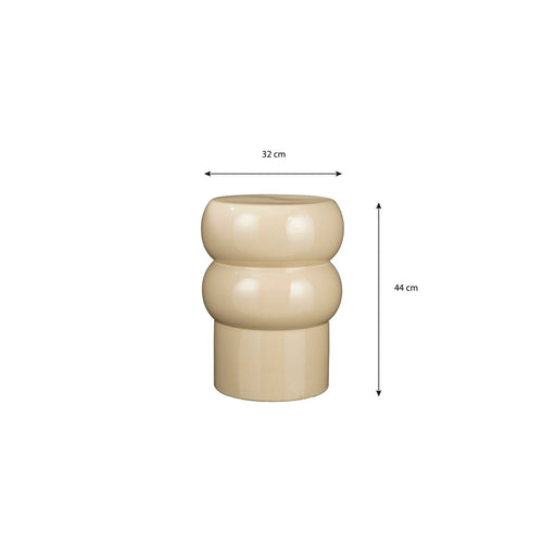 Mica Decorations Vendi Bijzettafel - H44 x Ø32 cm - Keramiek - Crème