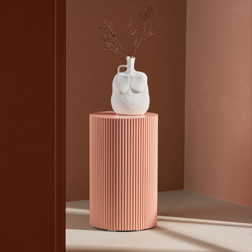 Nest living Asa Houten Bijzettafel Zacht Roze - Ø 31 cm - vtwonen shop