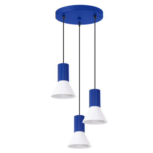 Sollux Lighting Hanglamp ESTRIA 3P wit/ultramarijn - 30x30x120cm