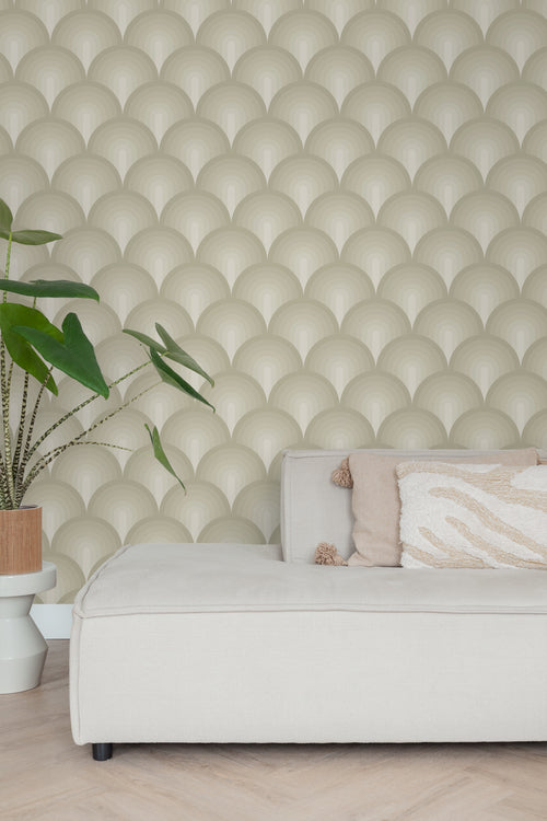 ESTAhome behang 3D-motief vergrijsd olijfgroen - 50 x 900 cm - 131120 - vtwonen shop