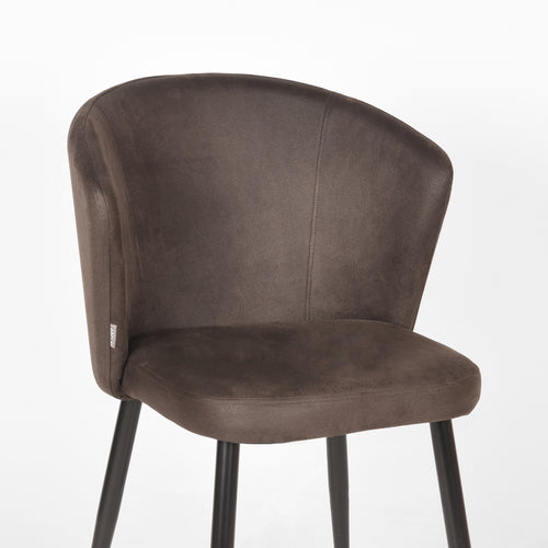 LABEL51 Eetkamerstoel Wave - Antraciet - Zithoogte 50cm - Set van 2