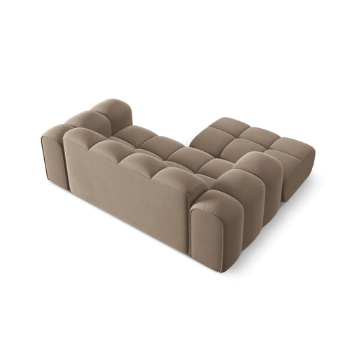Cosmopolitan Design - Linker hoekbank Treno 2-zits, flueel cappuccino - 164x180x70cm