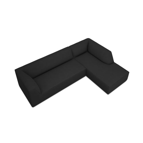 Cosmopolitan Design - Modulaire hoekbank rechts Siena 4-zits, structurele stof zwart - 180x273x69cm