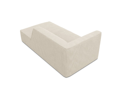 Micadoni rechter chaise longue Ruby ribfluwelen, lichtbeige - 180x93x69cm