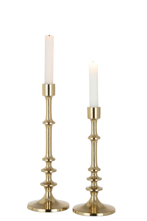 J-Line kandelaar Neo - aluminium - goud - 2 stuks