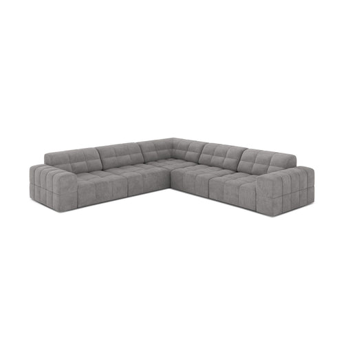 Cosmopolitan Design - Symmetrische hoekbank Chicago 4-zits, chenille lichtgrijs - 285x285x78cm