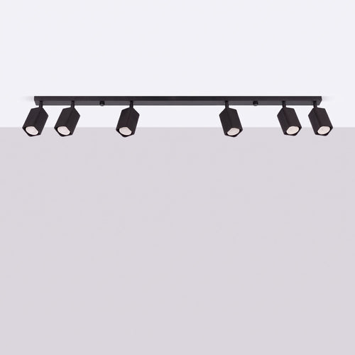Sollux Lighting Plafondlamp RAYO 6L zwart - 117x6x16,5cm
