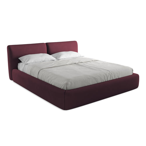 LaMiaSofa Bed met opbergruimte Milano - chenille stof - bordeaux - 200x228x82