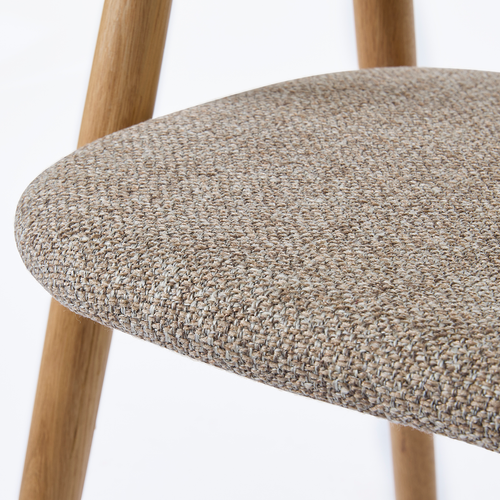 Olivine Kenza Eikenhouten Eetkamerstoel - Naturel met Warm Grijs Zitting - vtwonen shop