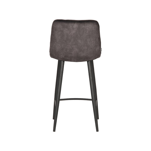 LABEL51 Barstoel Jelt - Antraciet Velvet - Zithoogte 65cm - Set van 2 - vtwonen shop