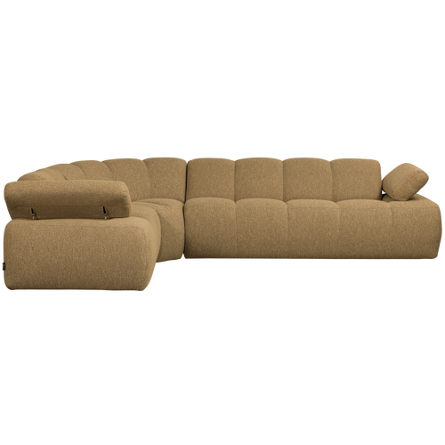 WOOOD hoekbank links Mojo - Bouclé - Geel/Bruin Melange -74x310x230