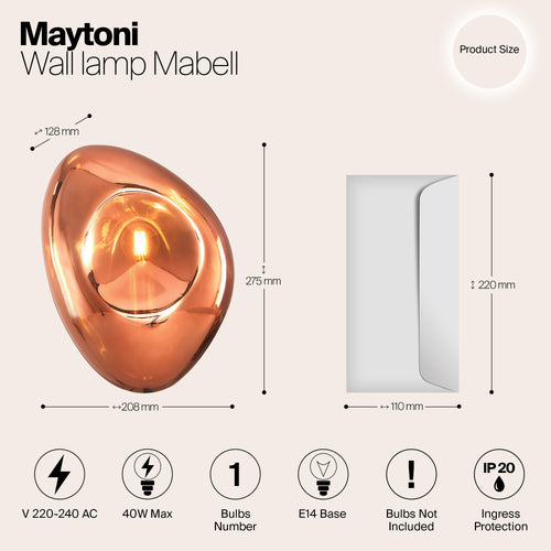 Maytoni - Wandlamp Mabell - Zwart - vtwonen shop